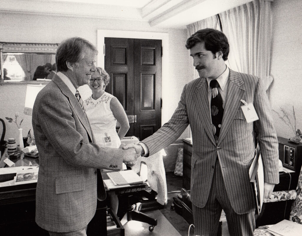 President Jimmy Carter and Andrew E. Manatos, Former Assistant Secretary of Commerce for Congressional Affairsand youngest Assistant Secretary in the Carter Administration 4 mana