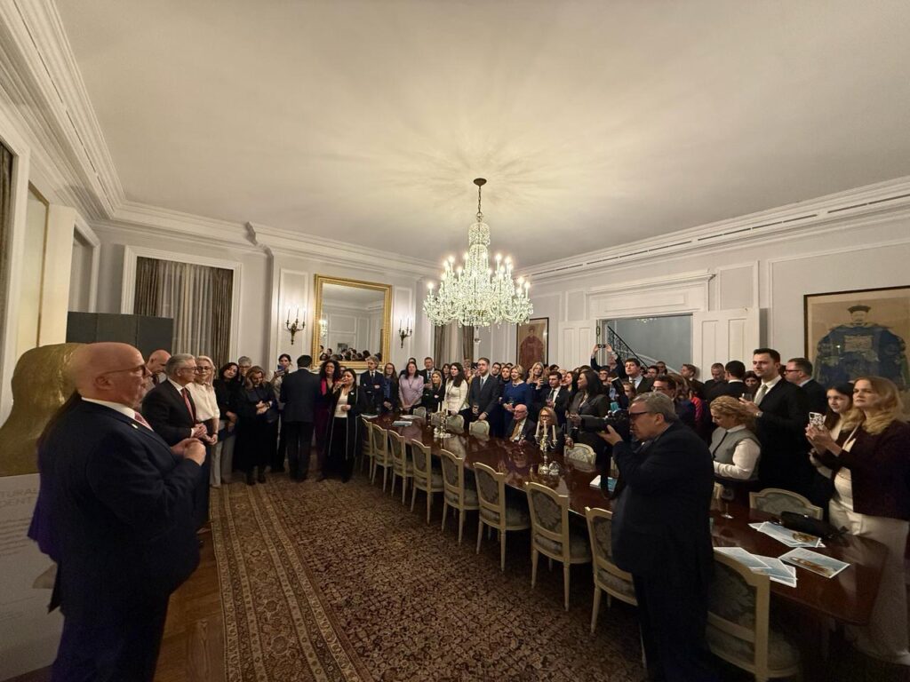 People at the reception at the Residence of the Permanent Representative of Greece to the UN